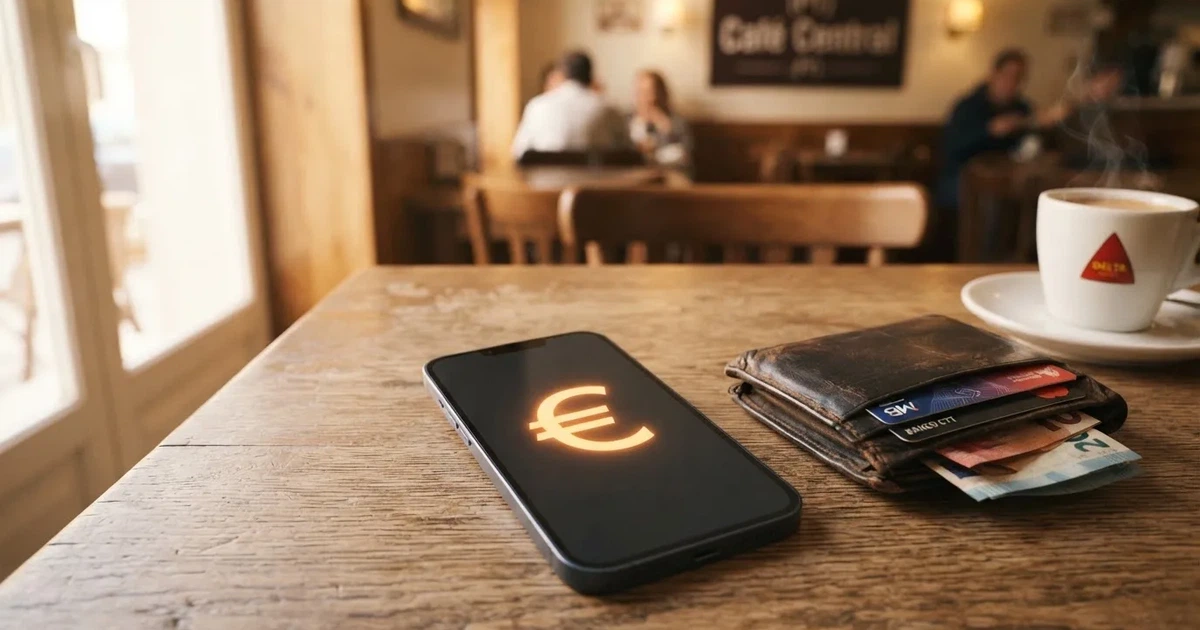 Telemóvel numa mesa de madeira ao lado de uma carteira e de uma chávena de café — casinos online com depósito pt
